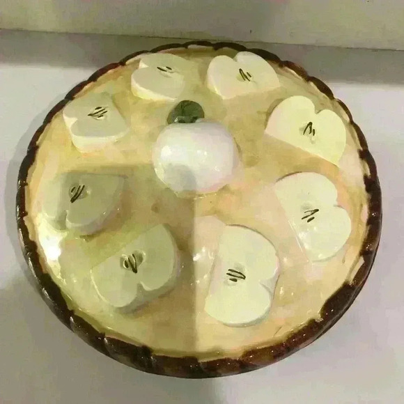 VTG Ceramic Apple Pie - Cover Pie Dish - Picture 1 of 6